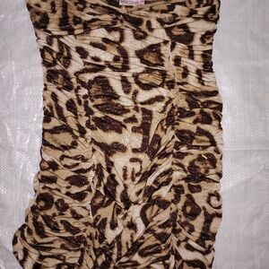 Body Central Brown and Tan Animal Print Dress